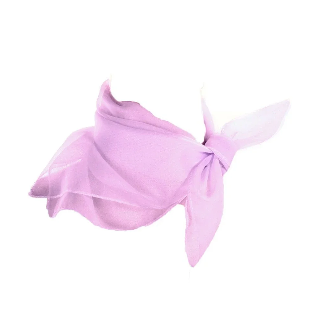 50s Style Sheer Chiffon Square Scarves Set w 1 White and 1 Lilac Scarf - Hey Viv